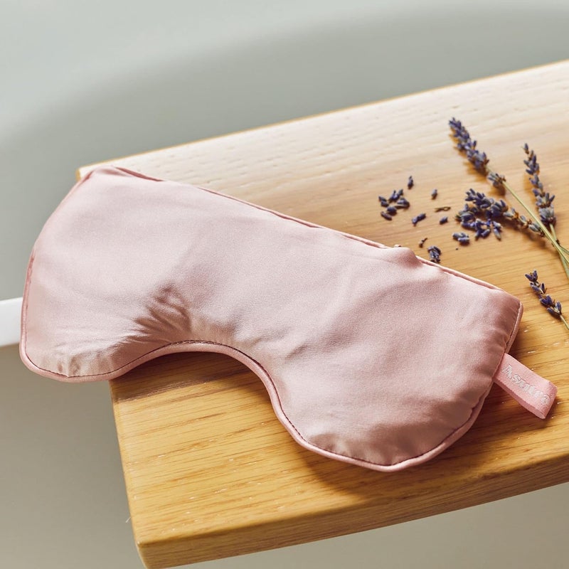 Asutra Silk Eye Pillow for Sleep, Light Pink - Filled w/Lavender Buds & Flax Seeds, Weighted Eye Mask, Meditation & Light Blocking Blindfold, Cooling Gel Mask Included - Image 5